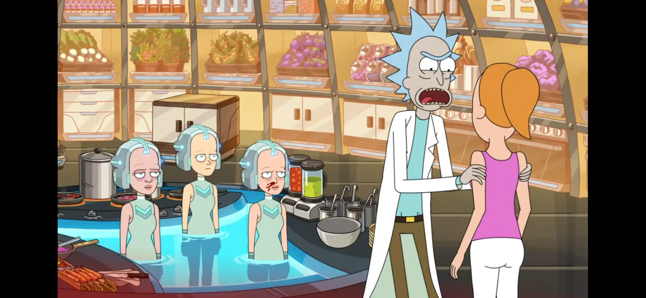 Summer and Rick at the precog restaurant